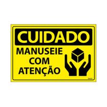 Placa De Sinalização Cuidado Manuseie Com Atenção 30x20 Ecom IA - SC138 F9e Placa De Sinalização Cuidado Manuseie Com Atenção 30x20 Ecom IA - SC138 F9e