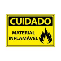 Placa De Sinalização Cuidado Material Inflamável 30x20 Ecom IA - SC56 F9e Placa De Sinalização Cuidado Material Inflamável 30x20 Ecom IA - SC56 F9e