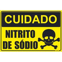Placa de Sinalização Cuidado Nitrito de Sódio Placa de Sinalização Cuidado Nitrito de Sódio