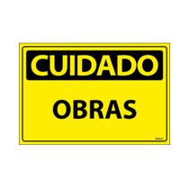 Placa De Sinalização Cuidado Obras 30x20 Ecom IA - SC69 F9e Placa De Sinalização Cuidado Obras 30x20 Ecom IA - SC69 F9e