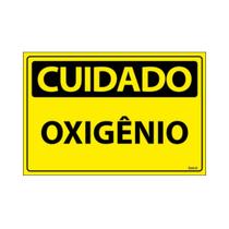 Placa De Sinalização Cuidado Oxigênio 30x20 Ecom IA - SC76 F9e Placa De Sinalização Cuidado Oxigênio 30x20 Ecom IA - SC76 F9e