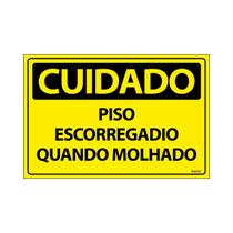 Placa De Sinalização Cuidado Piso Escorregadio Quando Molhado 30x20 Ecom IA - SC16 F9e Placa De Sinalização Cuidado Piso Escorregadio Quando Molhado 30x20 Ecom IA - SC16 F9e