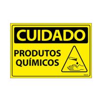 Placa De Sinalização Cuidado Produtos Químicos 30x20 Ecom IA - SC124 F9e Placa De Sinalização Cuidado Produtos Químicos 30x20 Ecom IA - SC124 F9e