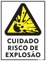 Placa de Sinalização Cuidado Risco de Explosão