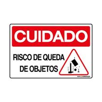 Placa De Sinalização Cuidado Risco De Queda De Objetos 30x20 Qi Comunicação - S-226/2 Q1a