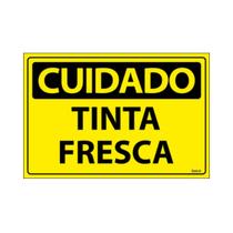 Placa De Sinalização Cuidado Tinta Fresca 30x20 Ecom IA - SC81 F9e