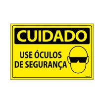 Placa De Sinalização Cuidado Use Óculos De Segurança 30x20 Ecom IA - SC113 F9e Placa De Sinalização Cuidado Use Óculos De Segurança 30x20 Ecom IA - SC113 F9e