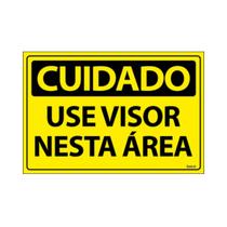Placa De Sinalização Cuidado Use Visor Nesta Área 30x20 Ecom IA - SC70 F9e Placa De Sinalização Cuidado Use Visor Nesta Área 30x20 Ecom IA - SC70 F9e