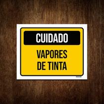 Placa De Sinalização - Cuidado Vapores De Tinta 36x46