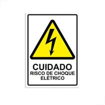 Placa de sinalização de Cuidado Risco de Choque Elétrico Placa de sinalização de Cuidado Risco de Choque Elétrico
