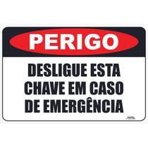 Placa de Sinalização Desligue Esta Chave em Caso de Emergência