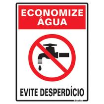 Placa De Sinalização Economize Água Evite Desperdício 15x20