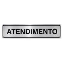 Placa de Sinalização em Alumínio Organização e Identificação de Ambientes 5X25CM ATENDIMENTO Placa de Sinalização em Alumínio Organização e Identificação de Ambientes 5X25CM ATENDIMENTO