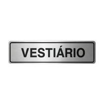 Placa de Sinalização em Alumínio Organização e Identificação de Ambientes 5X25CM VESTIÁRIO Placa de Sinalização em Alumínio Organização e Identificação de Ambientes 5X25CM VESTIÁRIO