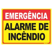 Placa de Sinalização Emergência Alarme de Incêndio