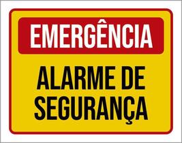 Placa De Sinalização - Emergência Alarme Segurança 27X35