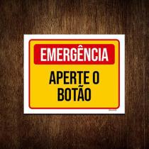 Placa De Sinalização - Emergência Aperte O Botão 36x46