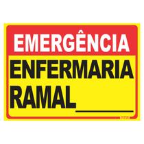 Placa de Sinalização Emergência Enfermaria Ramal