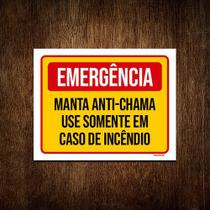 Placa De Sinalização - Emergência Manta Anti-chama 36x46