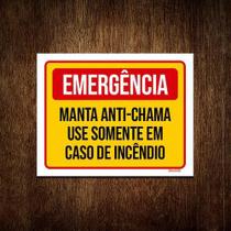 Placa De Sinalização - Emergência Manta Anti-chama 36x46