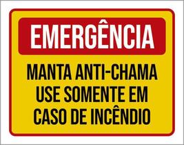 Placa De Sinalização - Emergência Manta Anti-Chama 36X46