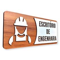 Placa De Sinalização Engenharia - MDF 30x13cm