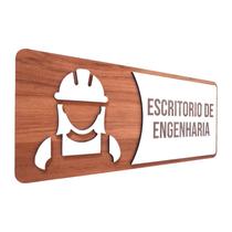 Placa De Sinalização Engenharia - MDF 30x13cm