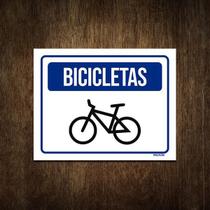 Placa De Sinalização Entrada Estacionamento Bicicletas 18X23