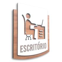 Placa De Sinalização Escritório - MDF 15x13cm
