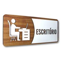 Placa De Sinalização Escritório - MDF 30x13cm
