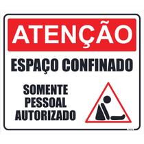 Placa de Sinalização Espaço Confinado Somente Pessoal Autorizado