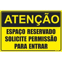 Placa de Sinalização Espaço Reservado Solicite Permissão 2