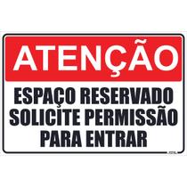 Placa de Sinalização Espaço Reservado Solicite Permissão
