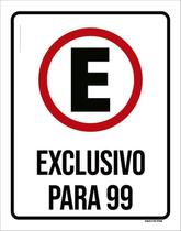 Placa De Sinalização - Estacionamento Exclusivo 99 27X35