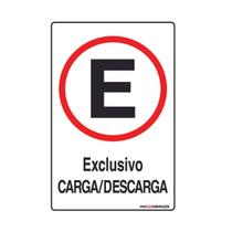Placa De Sinalização Estacionamento Exclusivo Carga / Descarga 20x30 Qi Comunicação - P-1/1 Q1a
