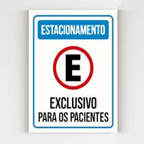 Placa de sinalização estacionamento exclusivo pacientes A4