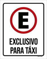 Placa De Sinalização - Estacionamento Exclusivo Taxi 36X46
