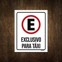 Placa De Sinalização - Estacionamento Exclusivo Taxi 36X46