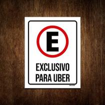 Placa De Sinalização - Estacionamento Exclusivo Uber 36x46