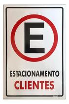 Placa De Sinalização Estacionamento Para Clientes 20x30cm Placa De Sinalização Estacionamento Para Clientes 20x30cm
