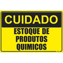 Placa de Sinalização Estoque de Produtos Químicos Placa de Sinalização Estoque de Produtos Químicos
