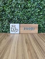 Placa de sinalização Estoque Remédios Farmácia em mdf