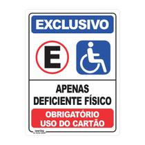 Placa de Sinalização Exclusivo Apenas Deficiente Físico