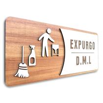 Placa De Sinalização Expurgo - DML - MDF 30x13cm