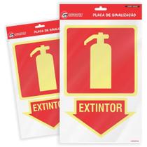 Placa de Sinalização Extintor 16X25CM Pacote com 05 Placa de Sinalização Extintor 16X25CM Pacote com 05