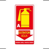 Placa De Sinalização Extintor A Água Madeira, Papel, Trapos E Fibras 15X30 Ekomunike - X-702 F9e
