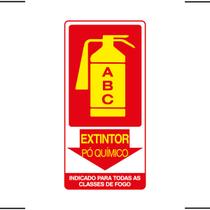 Placa De Sinalização Extintor ABC Pó Químico 15x30 Ekomunike - X-705 F9e