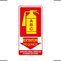 Placa De Sinalização Extintor ABC Pó Químico 15x30 Ekomunike - X-705 F9e Placa De Sinalização Extintor ABC Pó Químico 15x30 Ekomunike - X-705 F9e