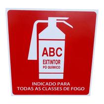 Placa de Sinalização extintor ABC pó quimico 20X20 todas