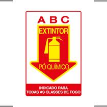 Placa De Sinalização Extintor ABC Pó Químico 20x30 Ekomunike - X-715 F9e Placa De Sinalização Extintor ABC Pó Químico 20x30 Ekomunike - X-715 F9e